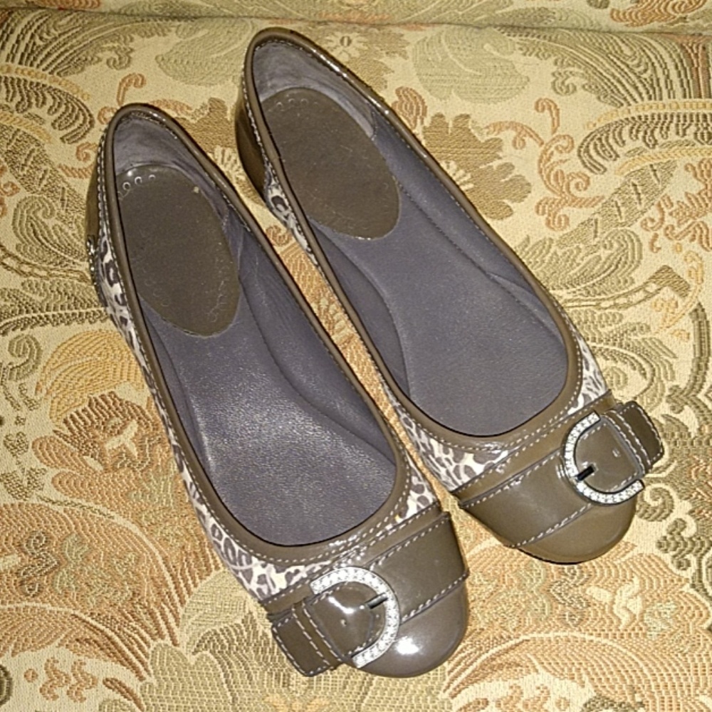 Coach animal print flats
